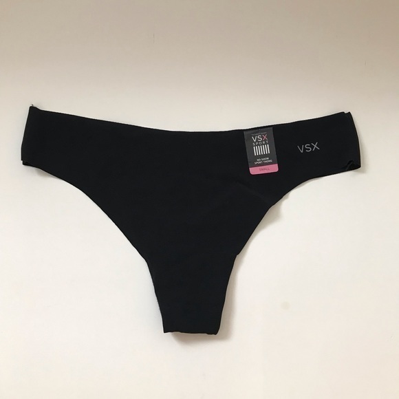 NWT Victoria’s Secrets VSX Black No Show Sports Thong Sz S - Picture 1 of 3